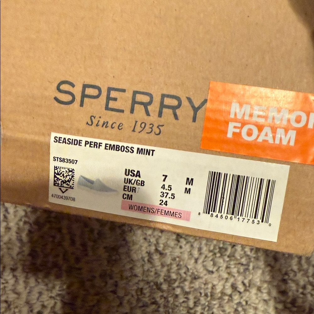 Sperry Perforated Aqua Slip-On Sneakers - Picture 2 of 3